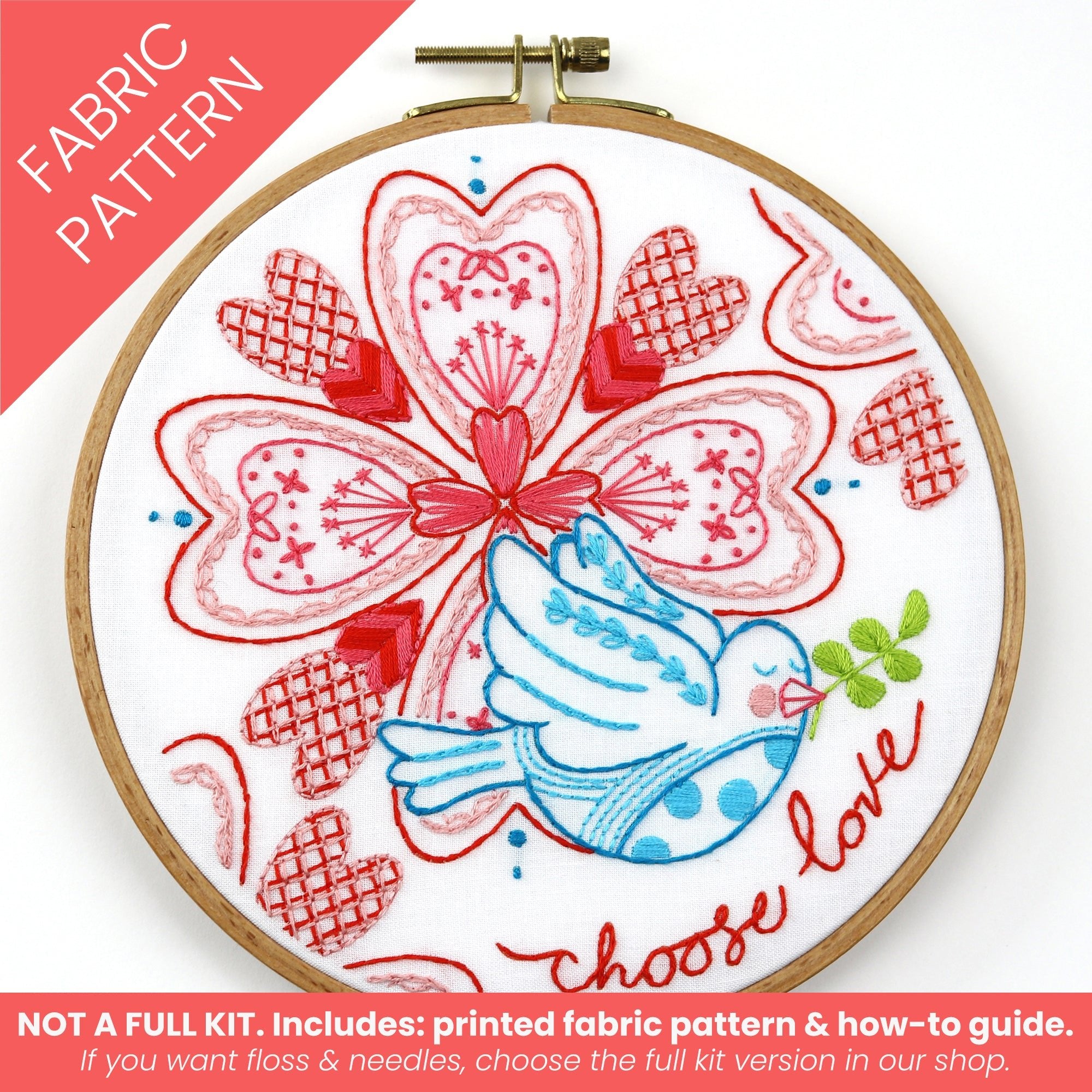 Choose Love Printed Fabric Pattern - Stitched Stories